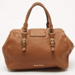 Miu Miu Brown Leather Doctor Frame Bag  