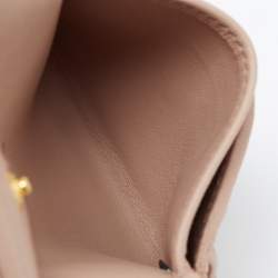 Miu Miu Light Pink Matelasse Leather Flap Card Case with Chain