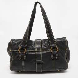 Miu Miu Black Leather Flap Shoulder Bag