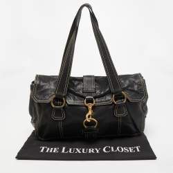 Miu Miu Black Leather Flap Shoulder Bag
