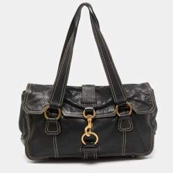 Miu Miu Black Leather Flap Shoulder Bag