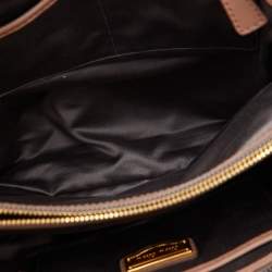 Miu Miu Two Tone Beige/White Matelasse Leather Turnlock Hobo