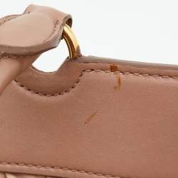 Miu Miu Two Tone Beige/White Matelasse Leather Turnlock Hobo