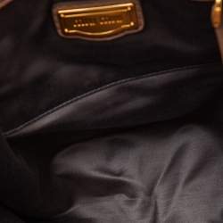 Miu Miu Two Tone Beige/White Matelasse Leather Turnlock Hobo