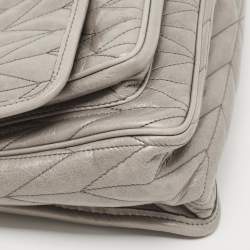 مملوكة مسبقًا Miu Miu Grey Vitello Shine Leather Flap Shoulder Bag