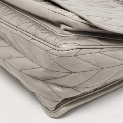 مملوكة مسبقًا Miu Miu Grey Vitello Shine Leather Flap Shoulder Bag