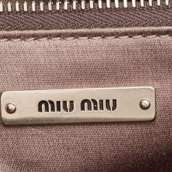 مملوكة مسبقًا Miu Miu Grey Vitello Shine Leather Flap Shoulder Bag