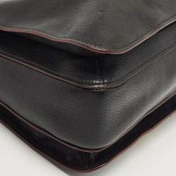 Miu Miu Black Leather Pushlock Flap Shoulder Bag