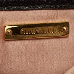 Miu Miu Black Leather Pushlock Flap Shoulder Bag
