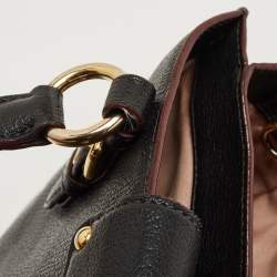 Miu Miu Black Leather Pushlock Flap Shoulder Bag