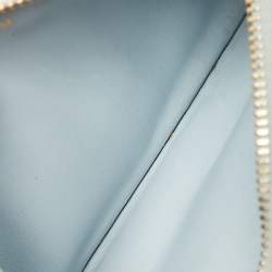 Miu Miu Light Blue Matelasse Leather Zip Card Holder 