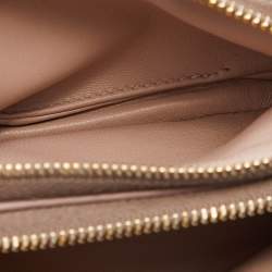 Pre Owned Miu Miu Pink Leather Studded Double Zip Pouch 