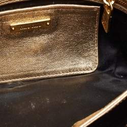 Miu Miu Metallic Gold Matelasse Leather Flap Chain Clutch