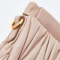Miu Miu Beige Matelassé Leather Frame Crossbody Bag