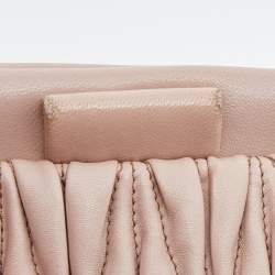 Miu Miu Beige Matelassé Leather Frame Crossbody Bag