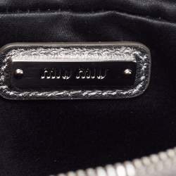 Miu Miu Silver Matelassé Leather Convertible Belt Bag