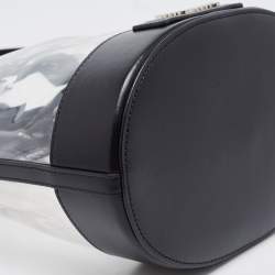 Miu MIu Black Leather And PVC Drawstring Bucket Bag
