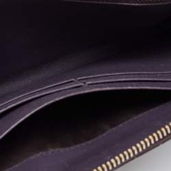 Miu Miu Mauve Purple Croc Embossed Glazed Leather Zip Around Continenal Wallet