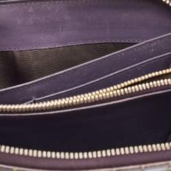 Miu Miu Mauve Purple Croc Embossed Glazed Leather Zip Around Continenal Wallet
