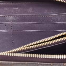 Miu Miu Mauve Purple Croc Embossed Glazed Leather Zip Around Continenal Wallet