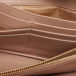 Miu Miu Beige  Matelassé Leather Flap Wallet on Chain