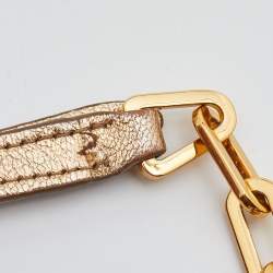 Miu Miu White/Gold Leather Flap Wallet On Chain