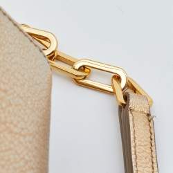 Miu Miu White/Gold Leather Flap Wallet On Chain