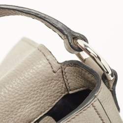 Miu Miu Grey Vitello Phenix Madras Leather Push Lock Flap Crossbody Bag
