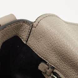 Miu Miu Grey Vitello Phenix Madras Leather Push Lock Flap Crossbody Bag