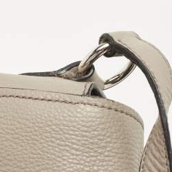 Miu Miu Grey Vitello Phenix Madras Leather Push Lock Flap Crossbody Bag