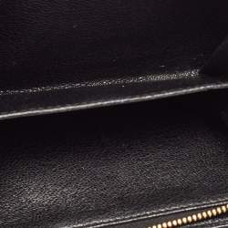 Pre Owned Miu Miu Black Leather Logo Flap French Wallet