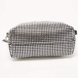 Miu Miu Black Satin and Leather Crystals Spirit Baguette Bag