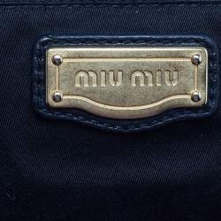 Miu Miu Black Matelassé Leather Coffer Frame Satchel