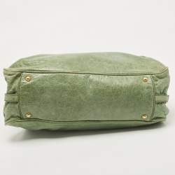 Miu Miu Mint Green Leather Lily Distressed Satchel