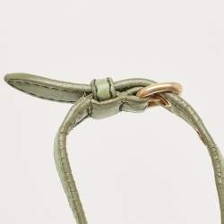 Miu Miu Mint Green Leather Lily Distressed Satchel