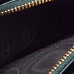 Miu Miu Green Croc Embossed Leather Phone Wallet Crossbody Bag