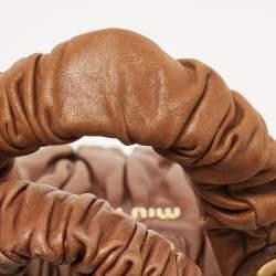 مملوكة مسبقًا Miu Miu Brown Matelassé Leather Bauletto Aperto Tote