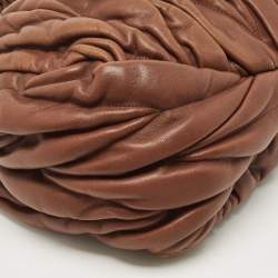 مملوكة مسبقًا Miu Miu Brown Matelassé Leather Bauletto Aperto Tote