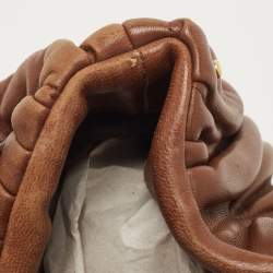 مملوكة مسبقًا Miu Miu Brown Matelassé Leather Bauletto Aperto Tote