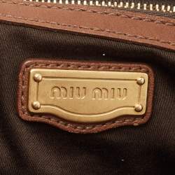 مملوكة مسبقًا Miu Miu Brown Matelassé Leather Bauletto Aperto Tote
