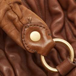 مملوكة مسبقًا Miu Miu Brown Matelassé Leather Bauletto Aperto Tote