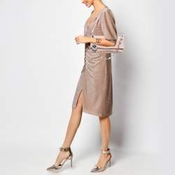 مملوكة مسبقًا Miu Miu Pink Matelassé Leather Crystal Cloqué Flap Bag