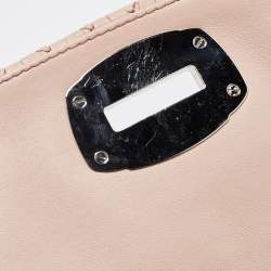 مملوكة مسبقًا Miu Miu Pink Matelassé Leather Crystal Cloqué Flap Bag