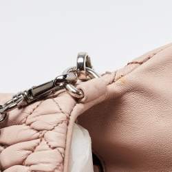مملوكة مسبقًا Miu Miu Pink Matelassé Leather Crystal Cloqué Flap Bag