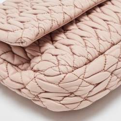 مملوكة مسبقًا Miu Miu Pink Matelassé Leather Crystal Cloqué Flap Bag