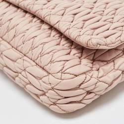 مملوكة مسبقًا Miu Miu Pink Matelassé Leather Crystal Cloqué Flap Bag