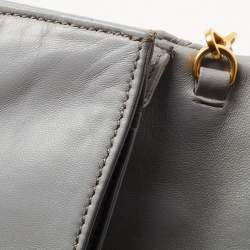 Miu Miu Ash Blue Matelassé Leather Flap Clutch Bag