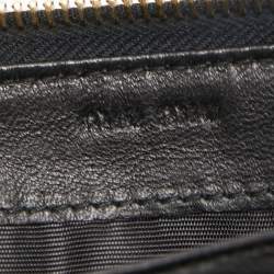Miu Miu Black Matelassé Leather Logo Zip Around Continental Wallet