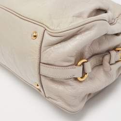 Miu Miu Grey Leather Lily Distressed Satchel