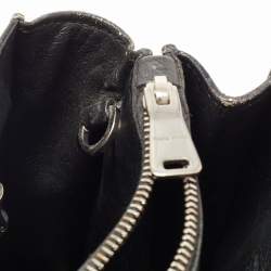 Miu Miu Black Madras Leather Pushlock Tote